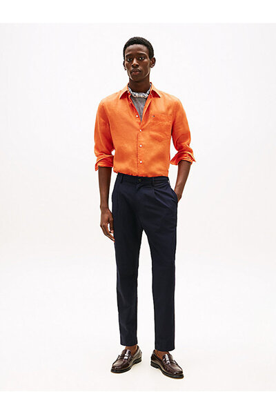 Tommy Hilfiger Men's Piece-Dyed Linen Shirt