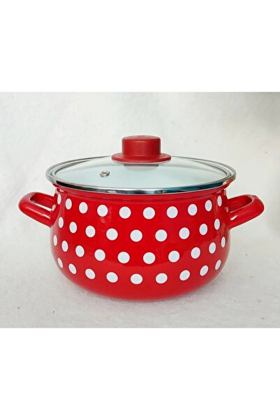 EBRULİEMAYE Enamel Retro 3 Liter 20 cm Diameter Medium Size Milk Yogurt Cheese Cooking Pot