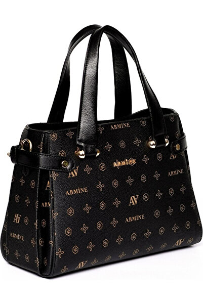 Armine Geantă cu curea imprimată- 172 Negru