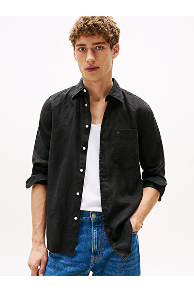 Tommy Hilfiger Men's Piece-Dyed Linen Shirt