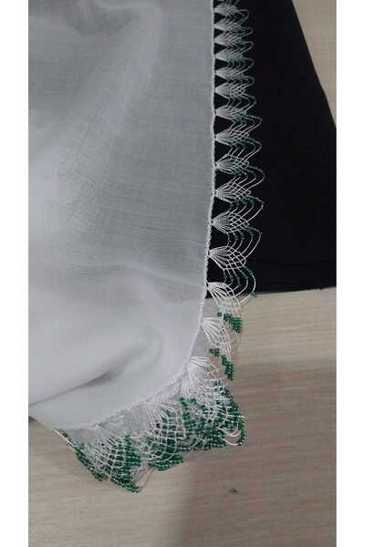 Papatyam El İşi İğne İşi Boncuklu Yazma/İğne Oyalı/İğne Oyalı Yemeni/El İşi Çeyizlik Tülbent/100x100/Reyyan.