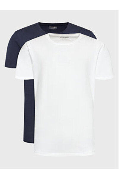 WRANGLER Σετ 2 ανδρικών μπλουζών 112321453 Λευκό, Μπλε σκούρο