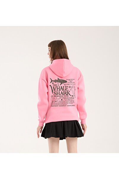 VEK Unisex Oversize Sweatshirt Hoodie Shark Back Printed