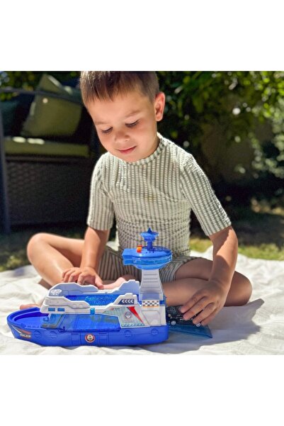 CIUPIGo Set Barca de Patrulare Politie cu Roti CIUPIGo®, Efecte Luminoase si Sonore, 3 Masini Metalice