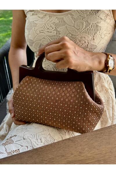 JOPHIEL Raphael - Wooden Scholar Fabric Bag, Clutch, Handbag, Portfolio, Women's Bag, Handbag