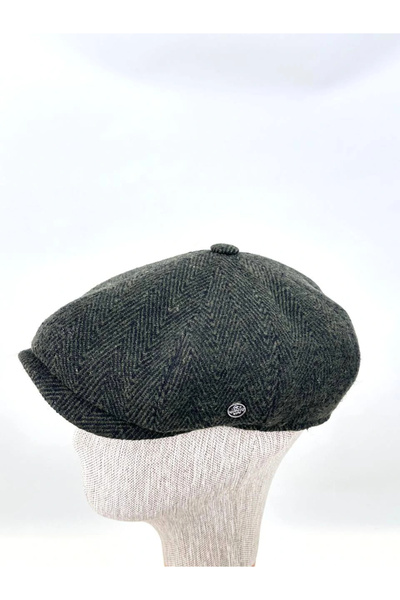 KARNAS ŞAPKA Winter Cashmere Fabric Beanie Hat – Modern Model with Retro Pattern