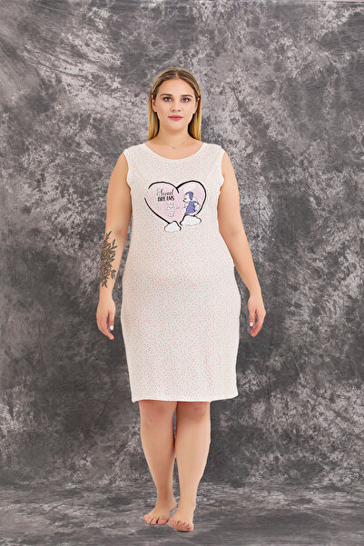 MOPİ Plus Size Very Stylish Long Sleeve Dressing Gown Suspender Nightgown Set