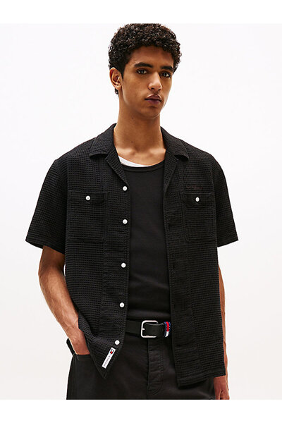 Tommy Hilfiger Men's Tjm Waffle Regular Camp Shirt