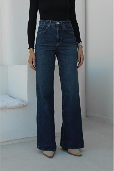 Havoş Sötétkék árnyalatú, bő szárú farmernadrág