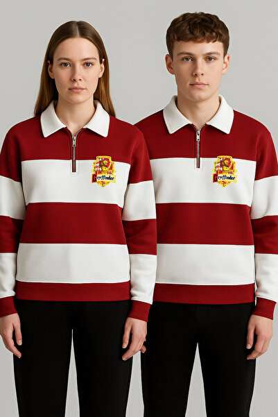 Risil-Nu Company New Season Premium Fabric (Unisex) Polo Neck Pieced 3 Thread Sweatshirt - Sweatpants 2-Piece Set