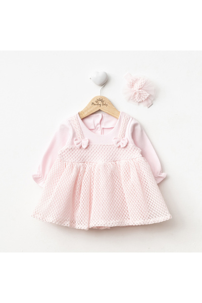 Miniday Baby Kız Bebek Mevlütlük Elbisesi Bandanalı