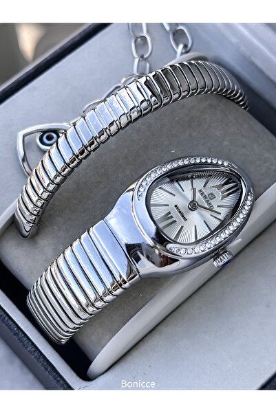 Reward Stone Snake Watch from Thick to Thin Single Tour, Polite Case (24 Diameter), 3 Atm Silver Steel Band