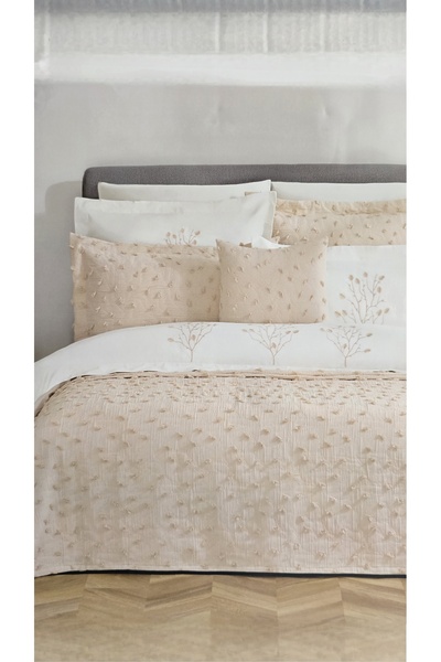 Özdilek YATAK ÖRTÜSÜ VE NEVRESİM TAKIMI BLUME BEJ