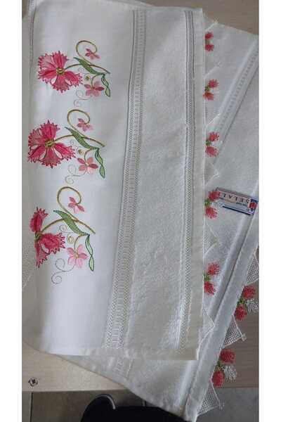 Papatyam Handcrafted Dowry Needlework Embroidered Towel Hand Knitted/Needle Embroidered/Handmade/Handcrafted/Waterfall