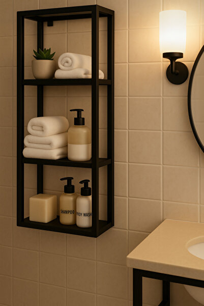 burfez رف المرحاض المعدني للحمام