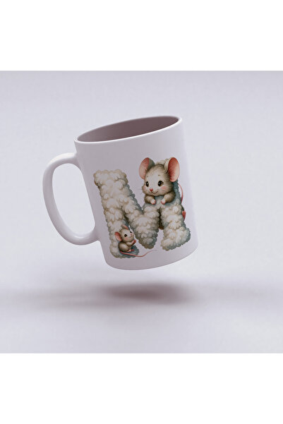 Kupa Letter m Design Cup, Cute Animal Themed Letter Cup