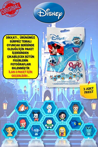 TOYFEST WIBO Disney Pixar Nano Pods Blind Bag Sürpriz Figür - 3 ADET