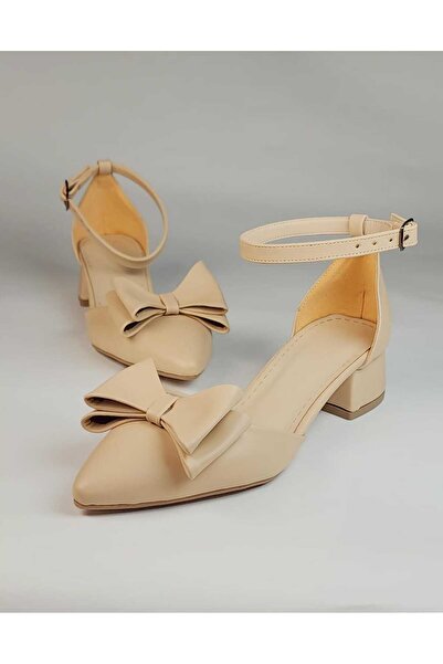 Mitto Women's Red Summer Bow Low Heeled Shoes