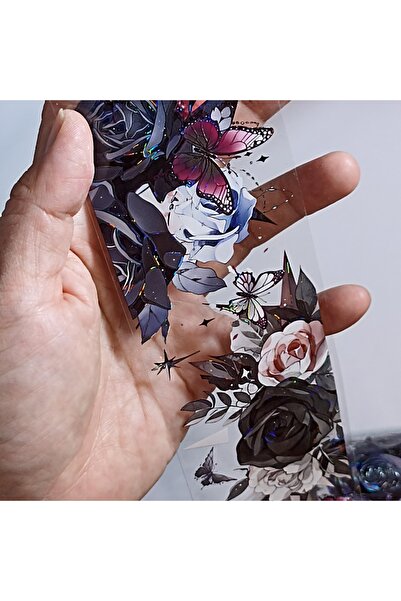 İthal H13-2m hologramă alb-negru cu flori pet tape