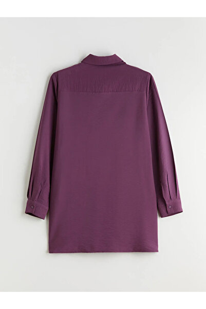 LC Waikiki Γυναικείο πουκάμισο τουνίκ LCWAIKIKI Classic Purple με δέσιμο στη μέση