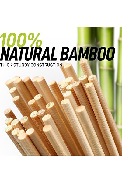 GO2CAMPS Premium Round Bamboo Sticks -100 Pcs, BBQ Skewers [4mm - 35 cm Length]