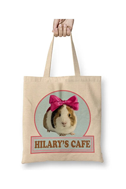 Toyaso Fleabag Guinea Pig Cafe Λευκή υφασμάτινη τσάντα με μακριά λαβή Τσάντα αγορών Τσάντα παραλίας