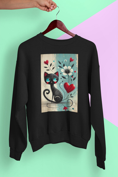 MAGORS Φούτερ με στάμπα STIL-X CUTE CATS, UNISEX, με λαιμόκοψη, OVERSIZE