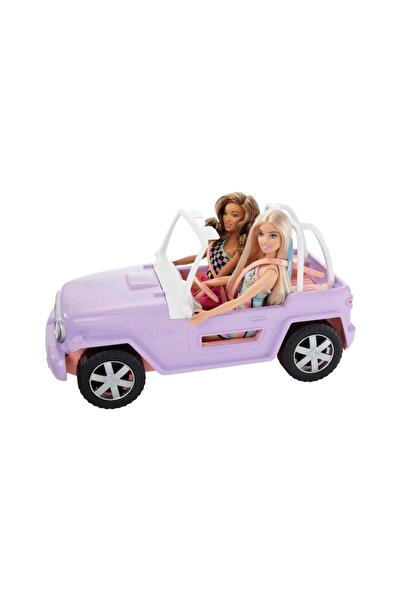 mattel playset with 2 dolls, motorboat and off-road car