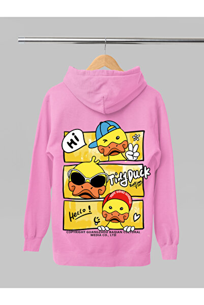 MAGORS Hanorac cu glugă din bumbac cu mânecă lungă, cu imprimeu TINY DUCK, cu...