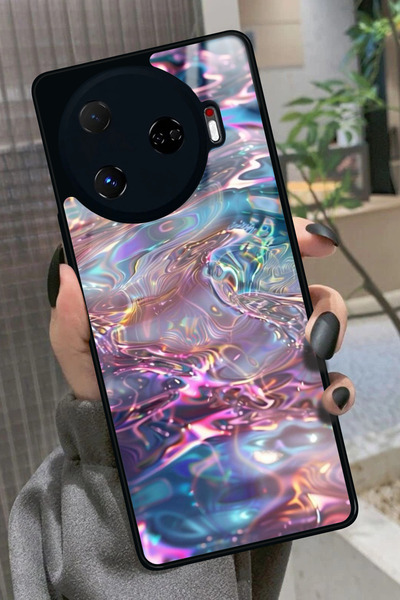 TECNO Camon 30 Pro Uyumlu Simli Dalga Tasarımlı Glossy Premium Kılıf