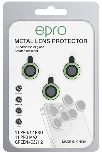 EPRO iPhone 11 Pro / 11 Pro Max / 12 Pro Uyumlu Kamera Lens Koruyucu – Yeşil ...
