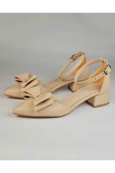 Mitto Women's Red Summer Bow Low Heeled Shoes