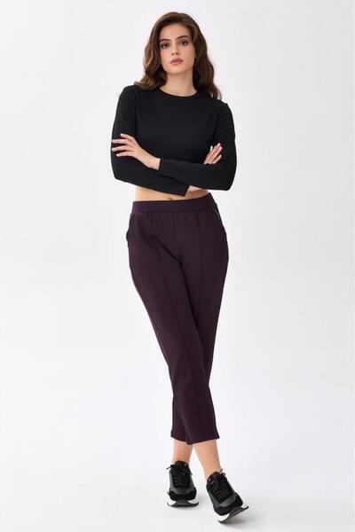 İKİLER Beli Lastikli Cepleri Taş Şerit Detaylı Pantolon 256-2107