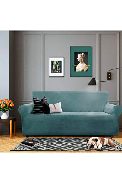 OEM Husă elastică pentru canapea cu 3 locuri, albastru pudră