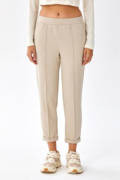 İKİLER Beli Lastikli Duble Paça Cepli Pantolon 256-2101