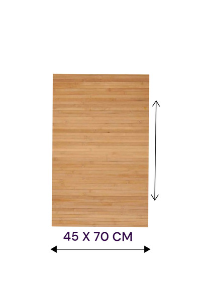 ellahomedekor Banyo Mutfak Lavabo Temizlenebilir Şık Çok Amaçlı 40 x 70 cm Ahşap Paspas Doğal