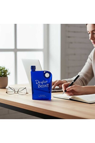 Lider MAGNESİA Matara 380 ml Mona A5 Matt Transparent Flask Perottle Blue