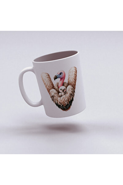 Kupa Letter V Design Cup, Cute Animal Themed Letter Cup