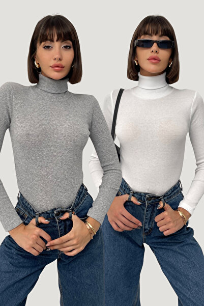 New Now Tokyo Full Collar Long Sleeve Camisole Sweater