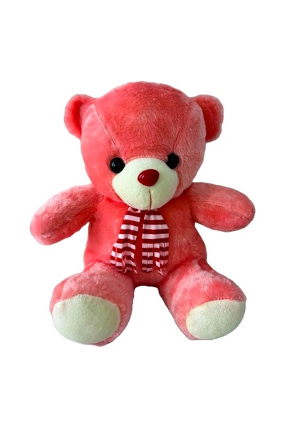 velve Ursulet de plus Rony, cu fular, Inaltime 36 cm, Roz Piersica