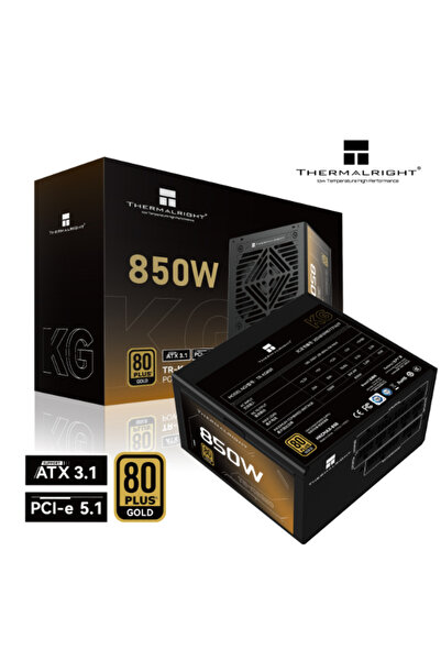 ThermalRight وحدة إمداد الطاقة TR-KG850 850 Gold 80+ المعيارية، ATX 3.1 - أسود