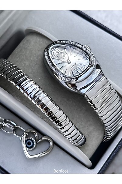 Reward Stone Snake Watch from Thick to Thin Single Tour, Polite Case (24 Diameter), 3 Atm Silver Steel Band