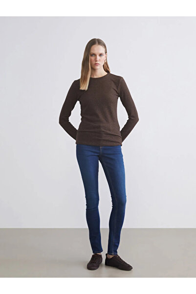 LC Waikiki Lcwaikiki Basicbrown Crew Neck Women's Bodysuit