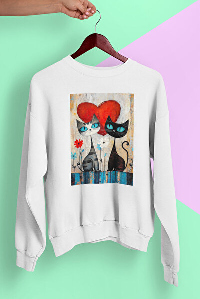 MAGORS Φούτερ με στάμπα STIL-X CUTE CATS, UNISEX, με λαιμόκοψη, OVERSIZE