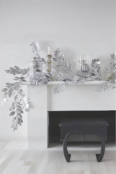 PARTİ SEPETİ Χριστουγεννιάτικο Ασημένιο Λαμπερό Στολίδι Γιρλάντα