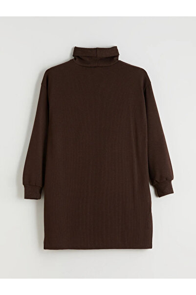 LC Waikiki Γυναικείο τουνίκ LCWAIKIKI BasicBrown Turtleneck oversized
