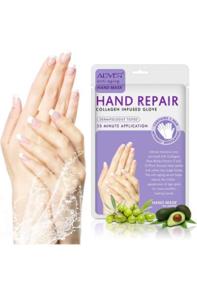 ALİVER قناع لليدين، 3 أزواج، قفازات ترطيب لليدين للرجال والنساء، أقنعة تقشير ...