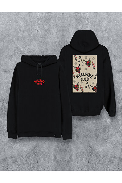 MODA Φούτερ με κουκούλα Hellfire Club με τύπωμα με κουκούλα