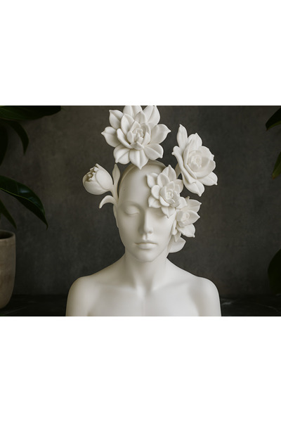 Pixelart3D Çiçek Açan Düşünceler Figürü Heykel Biblo Dekor Dekorasyon