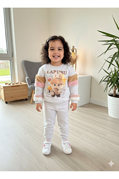 Miss Melinda Kids Κοριτσίστικο βελούδινο λεπτομερές ανάγλυφο χοντρό κοστούμι με τσέπες 100% βαμβάκι Labubu